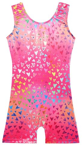 BAOHULU Gymnastics Leotards for Girls Sleeveless Print Pink 8-9Y | Quick‑dry Fabric,Vibrant Color,All‑day Comfort,Movement Support,Lightweight,For Tumbling Practice Dance