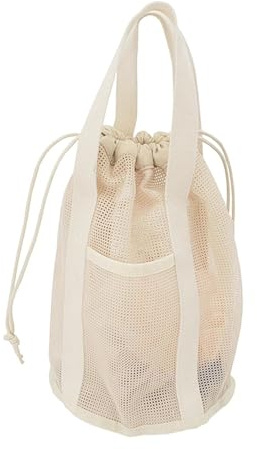 Ronyme Mesh Shower Tote Bag Hanging Shower Organizer Basket Quick Dry Portable Toiletry Bag for Travel Accessories Women/Men, White