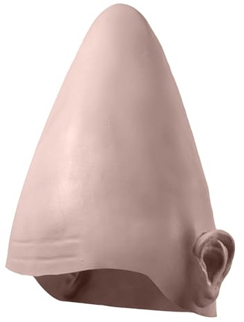 Alien Cone Bald Head - Dehnbares Halloween -Kostüm -Kopf Cover, lustiger Latex -Conehehead -Hut | Realistisches Alien-Design, Science-Fiction-Party-Thema, komfortables Fit-Material, kahle Perückenkapp