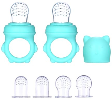 Garsent Silikon-Babynahrungsspender, Zahnungsschnuller, BPA-frei, Frischobst-Futterspender, Beruhigende Erleichterung für Babys von 3–6 Monaten, 2er-Pack – Innovatives und Sicheres Design, Geeignet