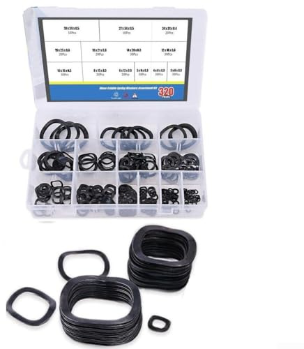 Eawfgtuw Lot de 320 rondelles à ressort ondulées en acier au carbone avec plusieurs tailles pour connexions électriques et fixations