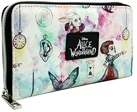 Alice In Wonderland Through The Looking Glass Porte-Monnaie/Portefeuille Clutch Poche à Monnaie & Porte-Carte, Blanc