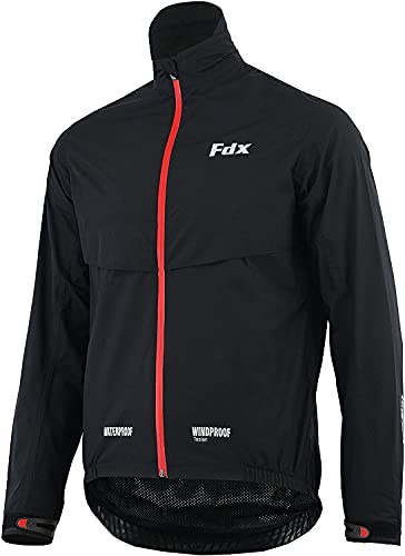 FDX Vattentät cykeljacka för män, vindtät Hi Viz cykeltopp, andningsbar lätt cykel regnrock, vinterjacka för löpning, mountainbike racingjacka