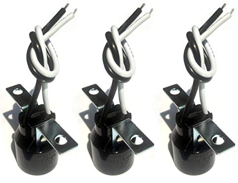 FINELED E17 Intermediate Base Keyless Phenolic Socket,US Standard Lamp Holder with 4 Inch Length Wire,Mounting Brackets for E17 Chandelier Base led, Incandescent Bulbs, Black (3 Pack)