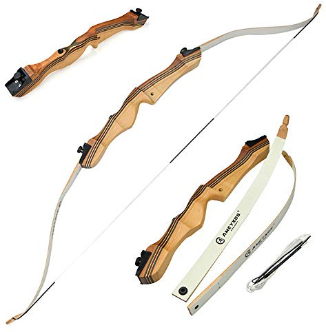 MILAEM 54 '' 48 '' Bogenschießen Recurve Bogen 12lbs 14lbs 16lbs Sportbogen Take Down Langbogen Kinder Jugend Jagdbogen Außenaufnahmen Rechte Hand (54'', 16lbs)