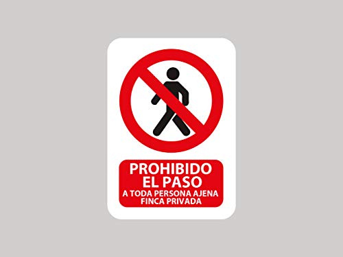 Oedim Señal de Prohibido el Paso Finca Privada | Medida 21x29,7cm | Señaletica en Material PVC de 3mm | Duradera y Económica