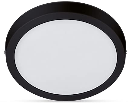 Philips LED Einbauspot Slim Surface, 20W, warmweißes Licht (2700K), rund, Schwarz