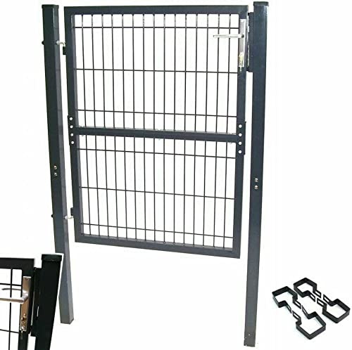 Quadratrohr Gartentor 2tlg Doppelstabmatten Gartentür Zauntor 100cm 120cm 160cm AWZ (100x120cm)