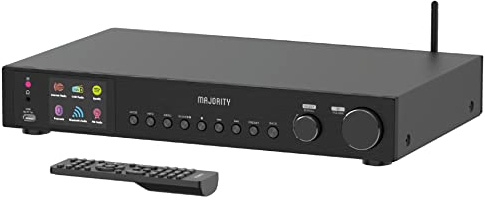 Majority Fitzwilliam Internet Radio con DAB+ | WLAN Radio da cucina, Bluetooth, HiFi, Sintonizzatore stereo, Tunein sottopiano, Radio digitale da cucina Dab Plus Player, Sistema Digitradio Hi-Fi