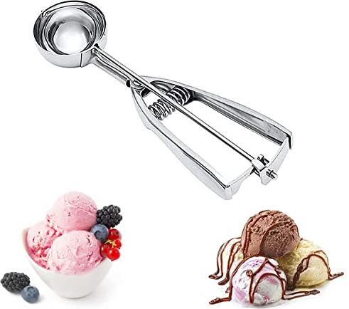 Ice Cream Scoops with Easy Trigger Stainless Steel Cookie Scoops Cookie Dough Scoope with Trigger Cupcake Scoop Perfect Make Ball for DIY Fruit Baller, Meatball, Melon, Muffin, Mashed Food - 5CM