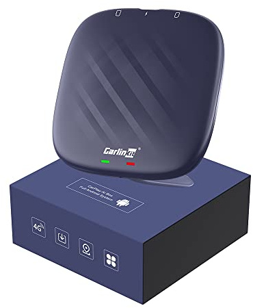 CarlinKit Android 13.0 CarPlay AI Box,8GB RAM + 128GB ROM,Snapdragon QCM 6125, 33% Leistungssteigerung，Support Wireless CarPlay und Android Auto, Google Play Store, Netflix, YouTube | Integriertes 4G LTE & GPS, Offenes Android 13.0 für Video/Musik/Apps, Wireless CarPlay & Android Auto Adapter, SIM/TF Slot