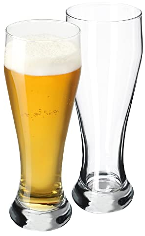 KADAX Set di Bicchieri da Birra in Vetro - Tulipani, Bicchieri di Grano per Birra Scura e Chiara, Artigianali, Boccale (665 ml, 2 Pezzi Trasparenti)