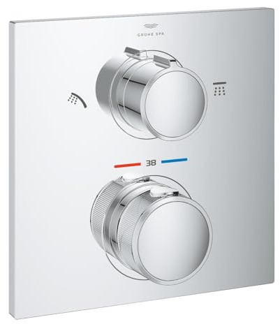 GROHE Allure 29181_2 - Miscelatore termostatico integrato a 2 vie, kit di montaggio per Rapido SmartBox, cromato