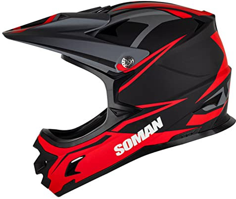 Motorradhelm Crosshelm Motocross Enduro Helm Kinder Motorrad Fullface DOT/ECE Zertifiziert Erwachsene Jugend Integralhelm für Downhill Quad Bike ATV BMX Offroad MTB (S-XXL, 56-63CM)