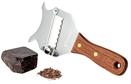Restaurantware Met Lux 7.4 x 3.2 Inches Truffle Slicer 1 Adjustable Chocolate Shaver - With Rosewood Handle Built-In Hanging Hole Stainless steel Cheese Slicer For Vegetables Dishwashable