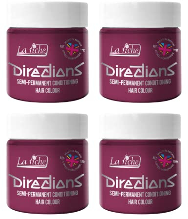 4 x La Riche Directions Semi-Permanent Hair Color Bote de 100 ml (Cerise)