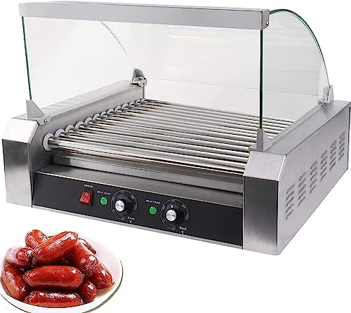 machine hot dog rouleau Rôtissoire À Saucisses Automatique Commerciale, Machine À Hot-dog Antiadhésive À 7 Rouleaux, Machine À Réchauffer En Acier Inoxydable 1400 W Avec Double Contrôle De La Températ
