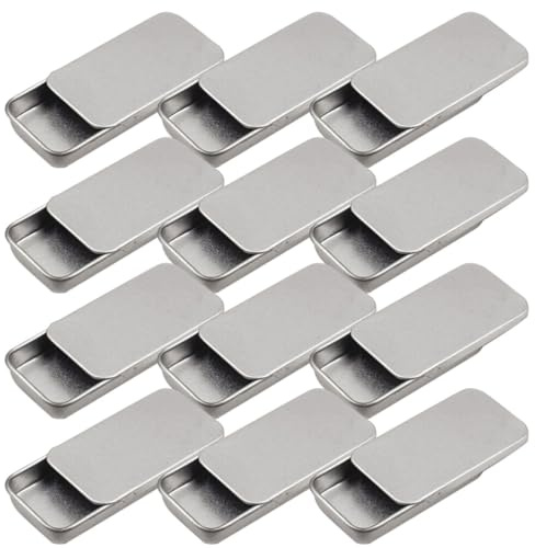 UPKOCH Schiebedeckel Blechdose Aus Weißblech Kleine Metallbox Für Lippenbalsam Und Lippenstift Aufbewahrungsbox Für Haushalt Büro Und Reisen 2.36 X 1.34 X 0.39 in 20 Stück
