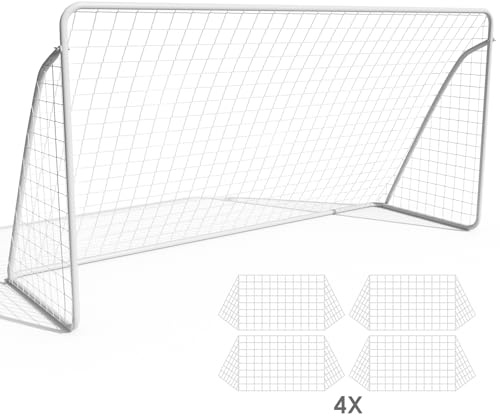 Fußballtor für Garten Kinder & Erwachsene, 240/365 cm Outdoor Stabil Großes Fussballtore für Kinder & Erwachsene Mit 2 Netzen für Deine Garten, Schulen (Mit 2 * Fußballnetz, 365 x 182 cm - 2 Stück)