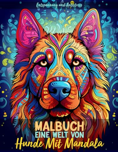 Eine Welt Von Hunde Mit Mandala Malbuch - Entspannung und Antistress: 25 verschiedene schöne Hunde mit Mandala | Ein Buch für Jugendlich zum Malen und Entspannen