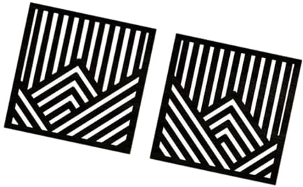 Gralara 2x Sculptures murales géométriques en bois, panneaux muraux abstraits en bois, Noir