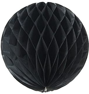 Anevous 10er Papier Pompoms Deko, Papier Wabenball Dekoration, Seidenpapier Wabenbälle Set Dekorpapier Wabenbäll, Pompoms Basteln für Geburtstag Hochzeitsfest Baby Dusche, Party Dekoration,Schwarz