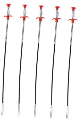 KITANDOVE 5pcs Flexible Grabber Tool Drain Cleaning Sticks Bendable Hose Clip for Clogged Sinks Showers and Bathtubs Easy Hair and Blockage Removal