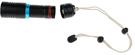 100m Diving LED Flash Super Bright 1000LM Lamp for Diving, Camping, Hunting | Ultra Mini Size, Anodized Aluminum Alloy, High Efficiency Booster Circuit - Black