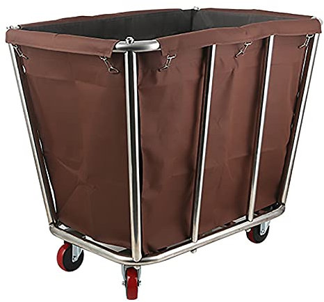 Janitorial Cart,Trolleys,Enterprise Linen Cart Commercial Hotel Cleaning Trolley, Home Waterproof Clothes Bag Baskets with Heavy Duty Scroll Wheel