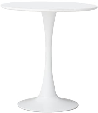 EGOONM Tavolo da Pranzo Rotondo con Base a Piedistallo, Piccolo Tavolo Rotondo per Cucina, Sala da Pranzo, Soggiorno, Caffetterie, Il Desktop è un Pannello Completo (Bianco, 70 * 70 * 75cm)