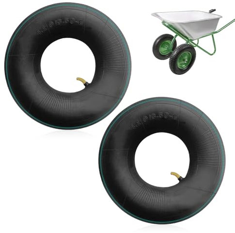 mizikuu 2 Piezas Cámaras de Aire Ruedas Pequeñas, 4.10/3.50-6 Cámara de Rueda de Carretilla Rueda Neumática Tubo Interior Tubos de Repuesto para Carretilla, Carro de Mano, Carro de Herramientas