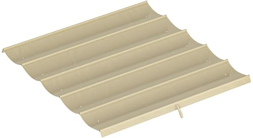 Outsunny Ersatzdach für 3 x 3 m Pergola Wasserdicht 250 x 255 cm Beige | Einziehbare Welle Überdachung, Regenabflusslöcher, Nur Schattenabdeckung, für Garten, Terrasse