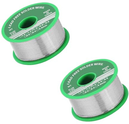 2 stücke Lötzinn 1,0 mm, bleifreies Lötzinn mit Kolophoniumkern 20 g, geeignet für die Reparatur elektronischer und elektrischer Schweißkomponenten und zum Selbermachen