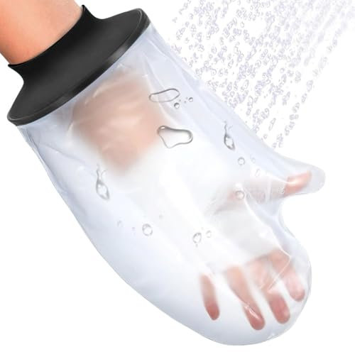 BelleVive Funda de yeso a mano, cubierta de mano impermeable para ducha después de la cirugía, protectores suaves y cómodos para muñeca, dedo, bolsa de yeso reutilizable para vendajes, apósitos