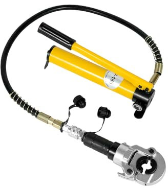 6T Hydraulische Presszange Professionalität Crimpzange,Kupferrohr Verbundrohr Rohrzange Pressmaschine 360° Flexibles Design,Optionale Gesenke für PEX-Rohre PB-Rohre Kupferrohre