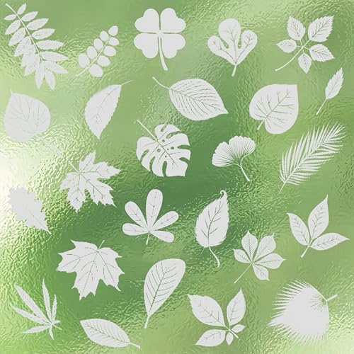 Stop Birds from Hitting Windows, Anti-Collision Window Stickers-Window Decals to Prevent Bird Strikes,Static Decals for Glass Doors & Windows,Window Cling Stickers for Home Decoration (Leaf)