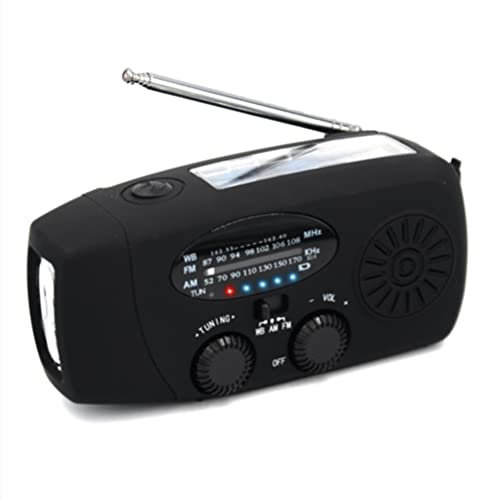 Fiorky Frequeggiare la radio solare, la radio a pedivelle auto -operata a energia solare con torcia a LED, allarme SOS, radios meteorologiche AM/FM con batteria da 2000 mAh for la ricarica