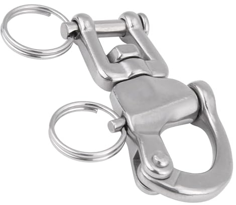 Alomejor Cadena de Grillete de Grillete Giratorio Glandilla 316 Pin de Liberación Rápida de Acero Inoxidable Jaw de Alta Resistencia Giratorio con un Pequeño Anillo de Acero para el Spinnaker de (70