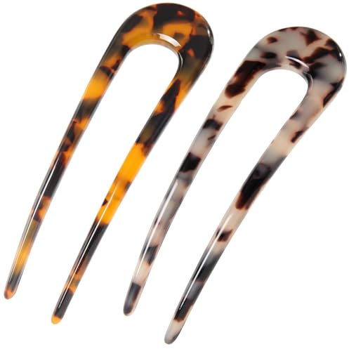 2 Stück French Hair Pin, U Förmige Haarnadeln, für Hochsteckfrisuren, Dutts, Elegante Steckfrisuren, Haaraccessoires, für Alltag, Party, Hochzeit, Frisur Dekoration und Styling