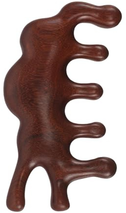 Healeved Holzkamm für Kopfhautmassage und Haarstyling Sandelholz Gua-sha-kamm mit Breiten Abgerundeten Zinken Antistatisch für Damen und Herren für Reisen und Täglichen Gebrauch