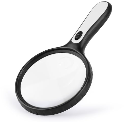 Nivaobi Lupe mit Licht, 30-Fache Leselupe, Handlupe mit 4 LED, Hohe Klarheit & Leichtgewicht, VergrößErungsglas für Kinder, Senioren, Juwelier, Münzen