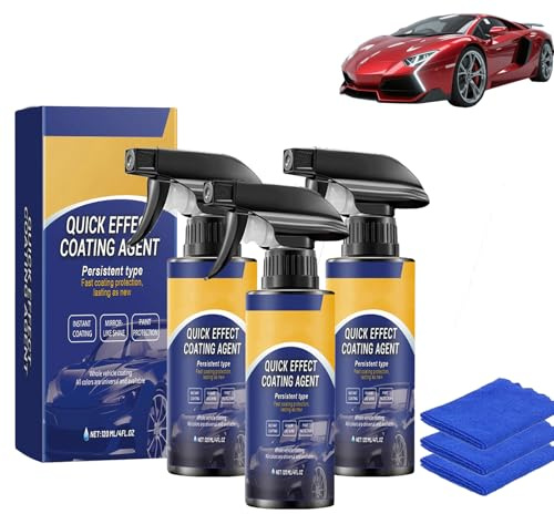 3 piezas Quick Effect Coating Agent Spray, 3 en 1 de alta protección para coche, spray de recubrimiento en aerosol, spray de revestimiento de coche, pintura de coche, protección y blanqueamiento