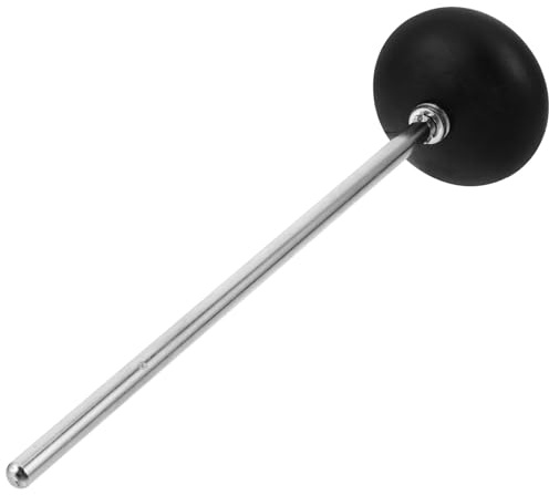 DEARMAMY Robuster Stahlzungen Schlaginstrument Trommelschlägel Schwarz mit Metallgriff Glockenspiel und Xylophonstab für Zungentrommel Marimba Percussion Anfänger