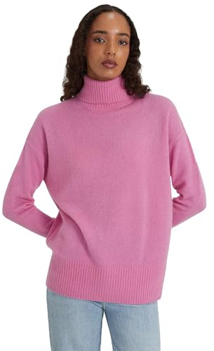 Style & Republic Maglione da donna a collo alto con vestibilità oversize in 100% cashmere, taglio generoso, elegante maglione in cashmere di alta qualità con scollo a tunnel, per autunno e inverno