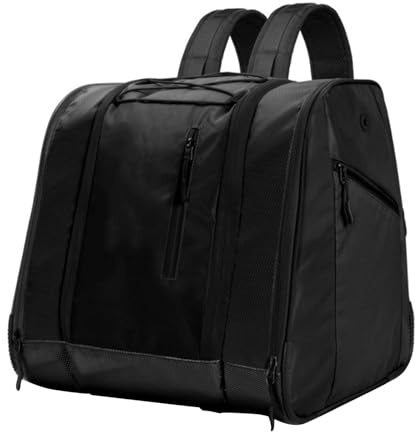 AsrMyjcx Skischuh Rucksack 38L mit Separatem Stiefelfach Und Drainage wasserdichte Polyester Sporttasche Große Kapazität Ausrüstungstasche Skitasche mit Lüftun, Schwarz
