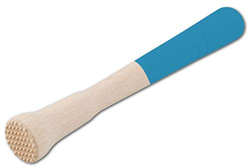 Hofmeister Holzwaren Piston à Cocktail 22 cm en Bois à Manche coloré (Bleu Ciel)