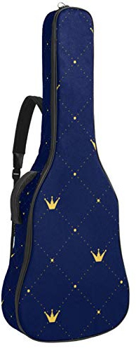 Gitarrentasche mit Reißverschluss, wasserdicht, weich, für Bassgitarre, Akustik- und klassische Folk-Gitarrentasche, Kronen-Vintage-Karo