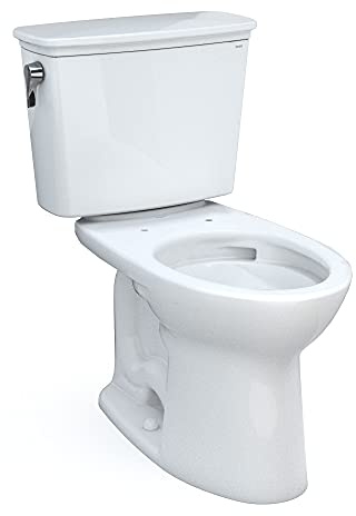 TOTO Drake Transitional Two-Piece Elongated 1.28 GPF Universal Height TORNADO FLUSH Toilet with CEFIONTECT, Cotton White - CST786CEFG#01