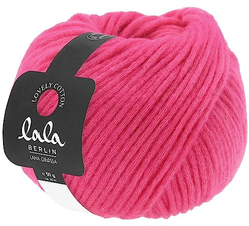 LANA GROSSA Lovely Cotton lala Berlin | Soffilo mit Baumwolle | Handstrickgarn aus 75% Schurwolle (Merino) & 25% Baumwolle | 50g Wolle zum Stricken & Häkeln | 90m Garn