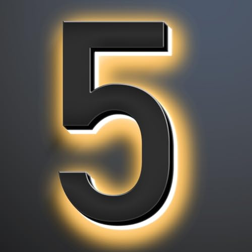 Numéros de Maison Lumineux 6 Pouces Pour extérieur Panneaux D'adresse De Maison Rétroéclairés À LED Lumières D'adresse À LED Pour Maison, Panneau De Numéro De Maison Lumineux Pour extérieur